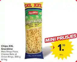 Carrefour Chips XXL Snackline Onion Rings aanbieding