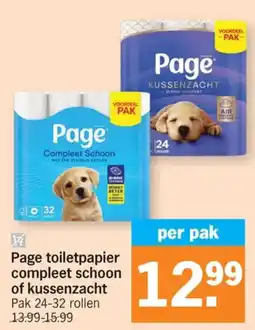 Albert Heijn Page toiletpapier compleet schoon of kussenzacht aanbieding
