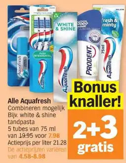 Albert Heijn Aquafresh tandpasta aanbieding
