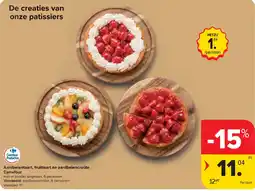 Carrefour Aardbeientaart, fruittaart en aardbeien croûte aanbieding