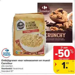 Carrefour Ontbijtgranen voor volwassenen en muesli Carrefour aanbieding