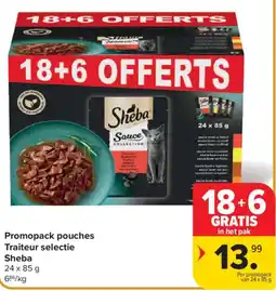 Carrefour Promopack pouches Traiteur selectie Sheba aanbieding