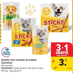 Carrefour Snacks voor honden en katten aanbieding