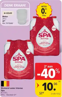 Carrefour Bruisend water Intense Spa aanbieding