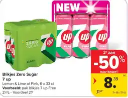 Carrefour Blikjes Zero Sugar 7 up aanbieding