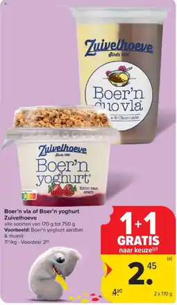 Carrefour Boer'n vla of Boer'n yoghurt aanbieding