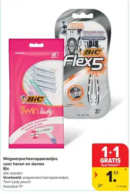 Carrefour Wegwerpscheerapparaatjes voor heren en dames Bic aanbieding