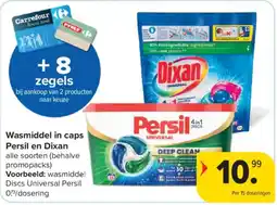 Carrefour Wasmiddel in caps Persil en Dixan aanbieding