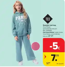 Carrefour Sweater met kap aanbieding