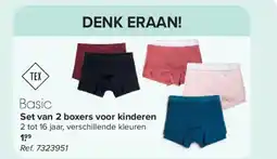 Carrefour Basic set van 2 boxers voor kinderen aanbieding