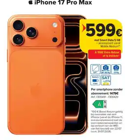 Carrefour iphone 17 pro max aanbieding