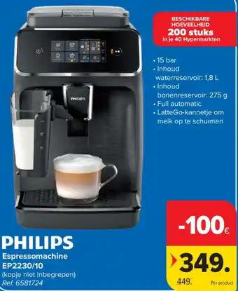 Carrefour Philips espressomachine aanbieding