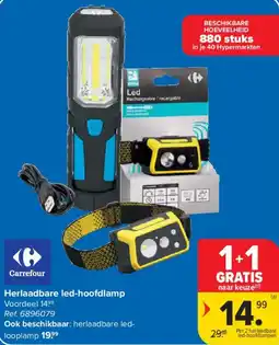 Carrefour Herlaadbare led-hoofdlamp aanbieding