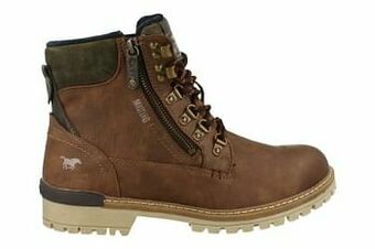 Berca Shoes Mustang Bottine Heren Functionele Rits Trend Bergsluiting - Bruin aanbieding