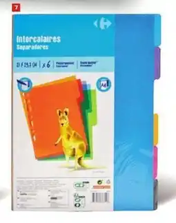 Carrefour Set van 6 polypropyleen tabbladen aanbieding