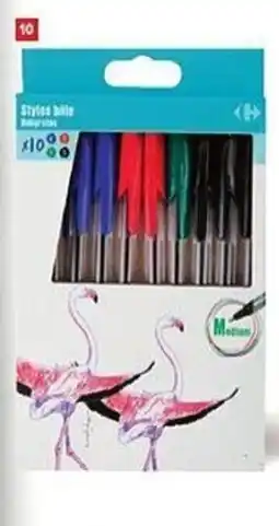 Carrefour Set van 10 balpennen Medium aanbieding
