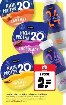 Jumbo Jumbo high proteïne drinks en puddings aanbieding