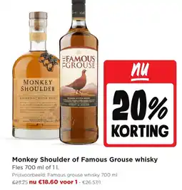 Jumbo Monkey shoulder of famous grouse whisky aanbieding
