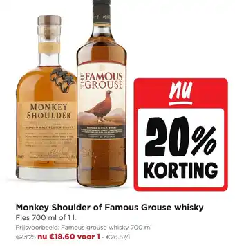 Jumbo Monkey shoulder of famous grouse whisky aanbieding