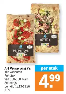 Albert Heijn AH Verse pinsa's aanbieding