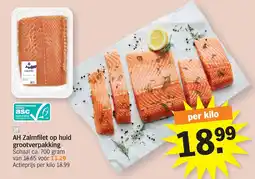 Albert Heijn AH Zalmfilet op huid aanbieding