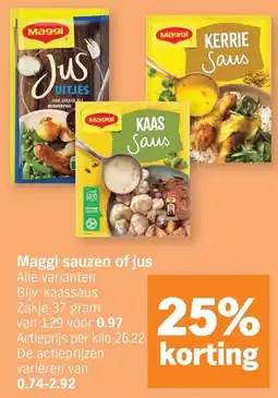 Albert Heijn Maggi sauzen of jus aanbieding