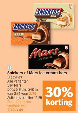 Albert Heijn Snickers of Mars ice cream bars aanbieding