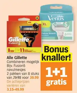 Albert Heijn Gillette Fusion5 navulmesjes aanbieding
