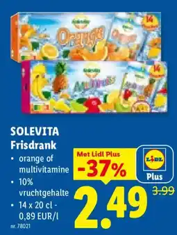 Lidl Solevita frisdrank aanbieding