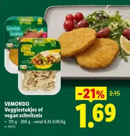 Lidl Veggiestukjes of vegan schnitzels aanbieding
