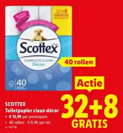 Lidl Scottex toilet papier clean décor aanbieding