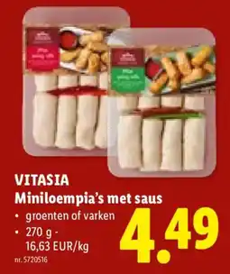 Lidl Vitasia miniloempia's met saus aanbieding