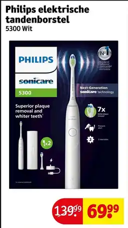 Kruidvat Philips elektrische tandenborstel 5300 wit aanbieding