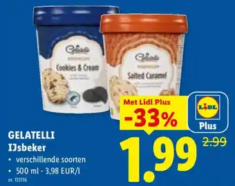 Lidl Gelatelli ijsbeker aanbieding