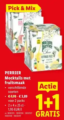 Lidl Perrier mocktails met fruitsmaak aanbieding