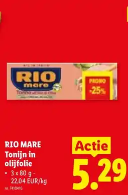 Lidl Rio mare tonijn in olijfolie aanbieding