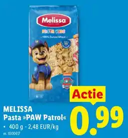 Lidl Melissa pasta paw patrol aanbieding