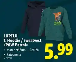 Lidl Hoodie / sweatvest paw patrol aanbieding