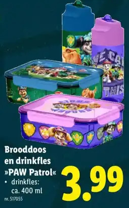 Lidl Brooddoos en drinkfles PAW Patrol aanbieding