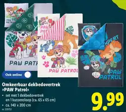 Lidl Omkeerbaar dekbedovertrek paw patrol aanbieding