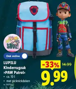 Lidl Lupilu kinderruggzak »PAW Patrol« aanbieding