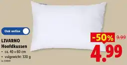 Lidl Livarno hoofdkussen aanbieding