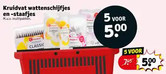 Kruidvat Kruidvat wattenschijfjes en -staafjes aanbieding