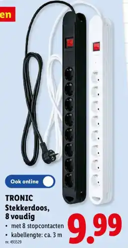 Lidl Tronic stekkerdoos, 8 voudig aanbieding