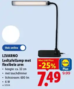Lidl Livarno Ledtafellamp met flexibele arm aanbieding