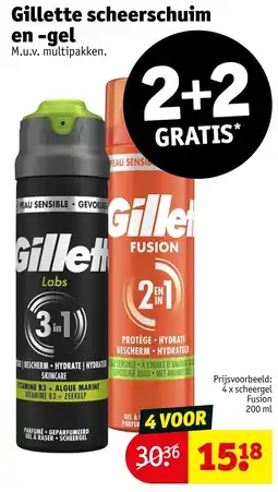 Kruidvat Gillette scheerschuim en -gel aanbieding