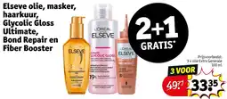 Kruidvat Elseve olie, masker, haarkuur, Glycolic Gloss Ultimate, Bond Repair en Fiber Booster aanbieding