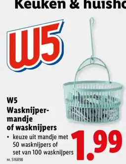 Lidl W5 wasknijper-mandje of wasknijpers aanbieding