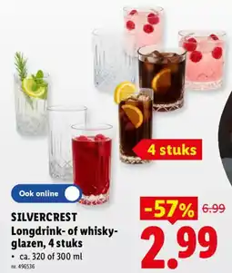 Lidl Silvercrest longdrink- of whisky-glazen aanbieding