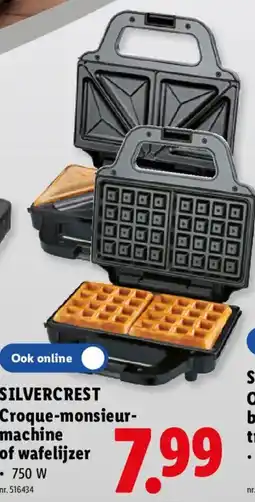Lidl silvercrest croque-monsieur-machine of wafelijzer aanbieding